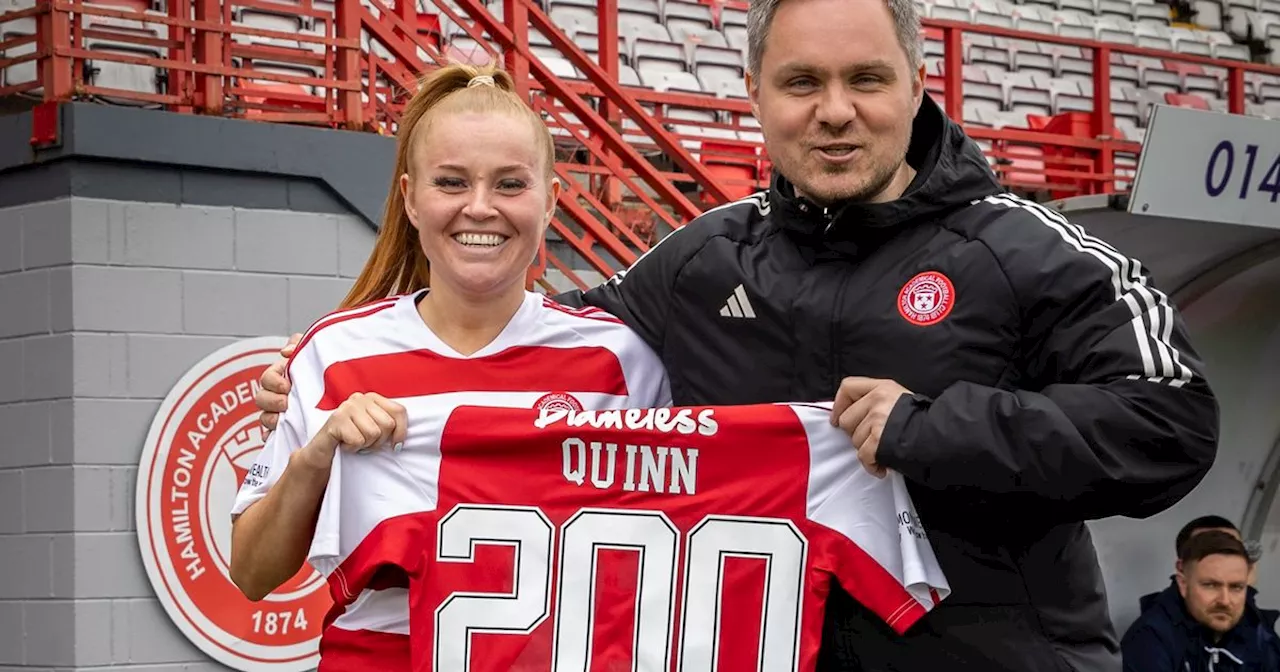 Hamilton Accies Women legend earns high praise from boss after 200th appearance