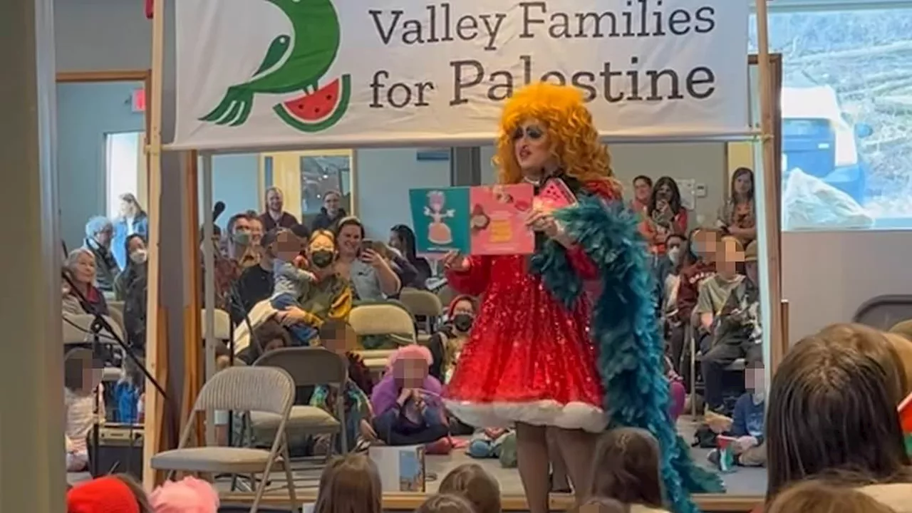 Drag queen speaker makes children chant 'Free Palestine'