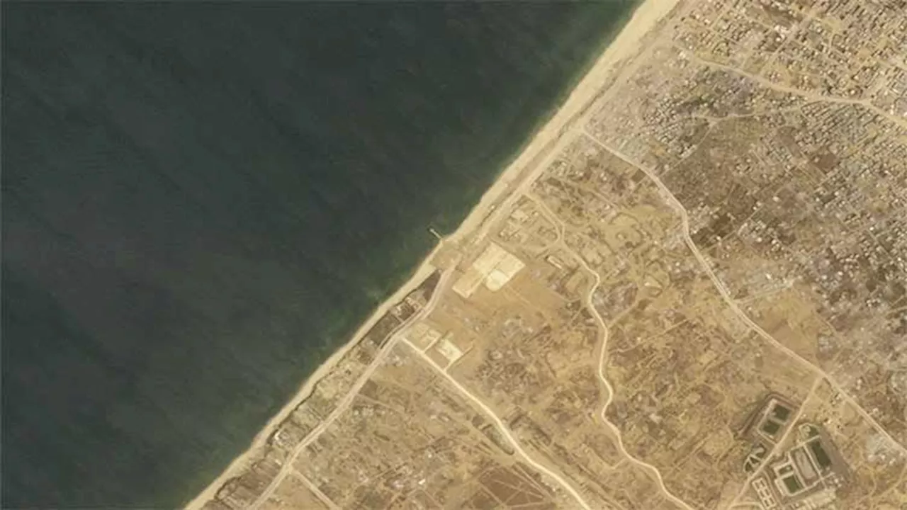 Satellite photos show new port construction in Gaza Strip for US-led aid operation