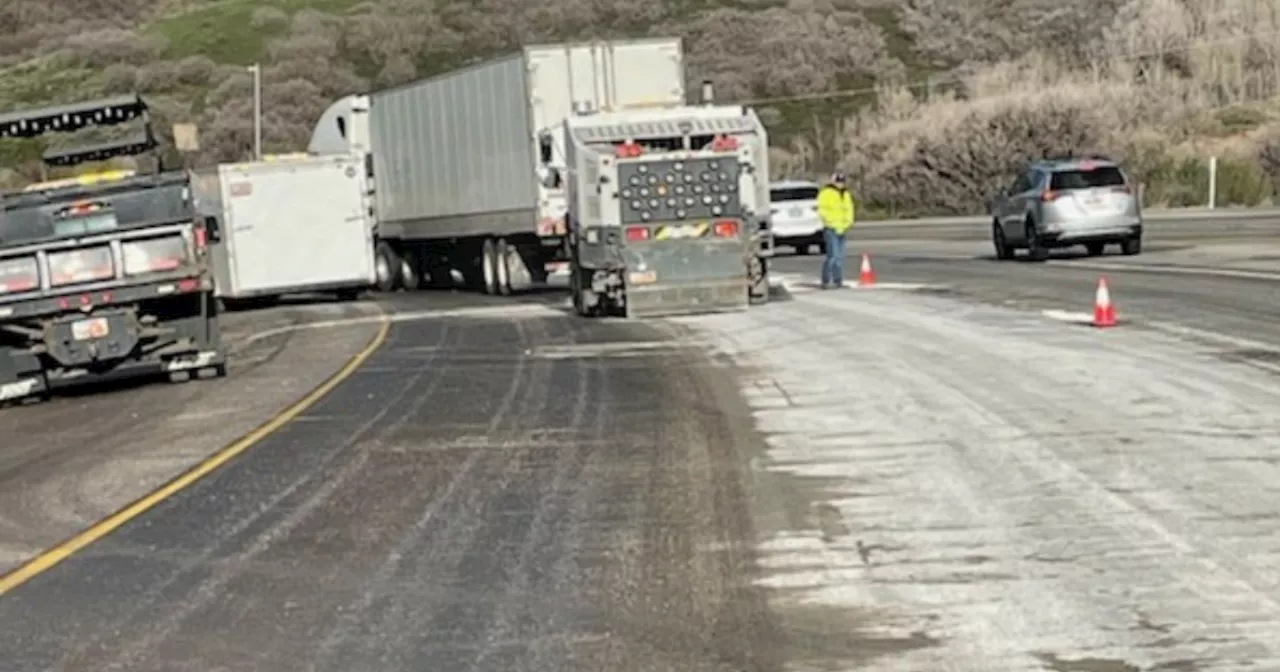 Semi crash spills diesel fuel onto Interstate 80 in Parleys Canyon