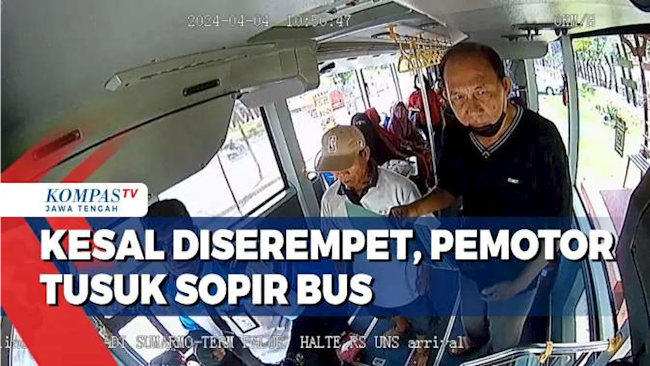 Kesal Diserempet, Pemotor Tusuk Sopir Bus