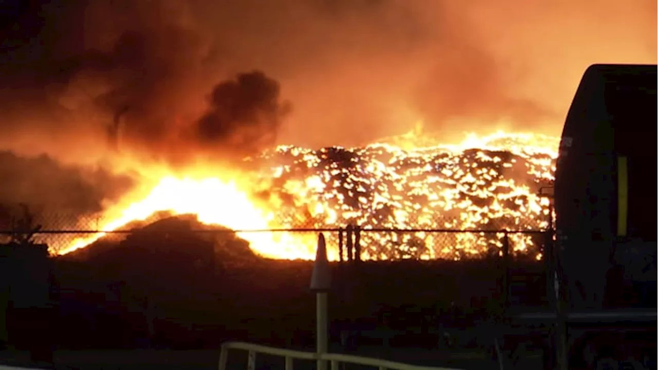 Nearly 80 firefighters battle heavy flames at northeast Houston recycling center