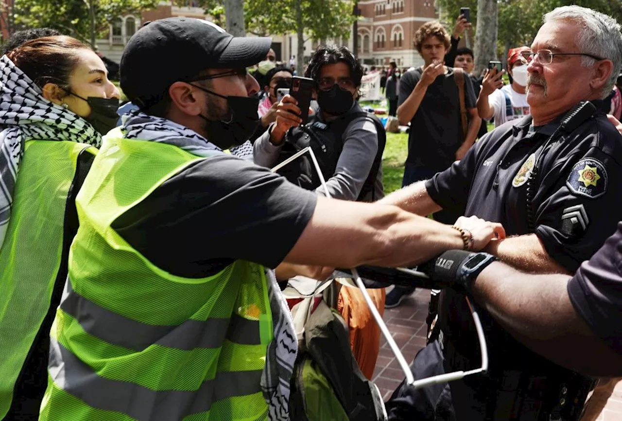 Pro-Palestinian encampment is building on UCLA campus