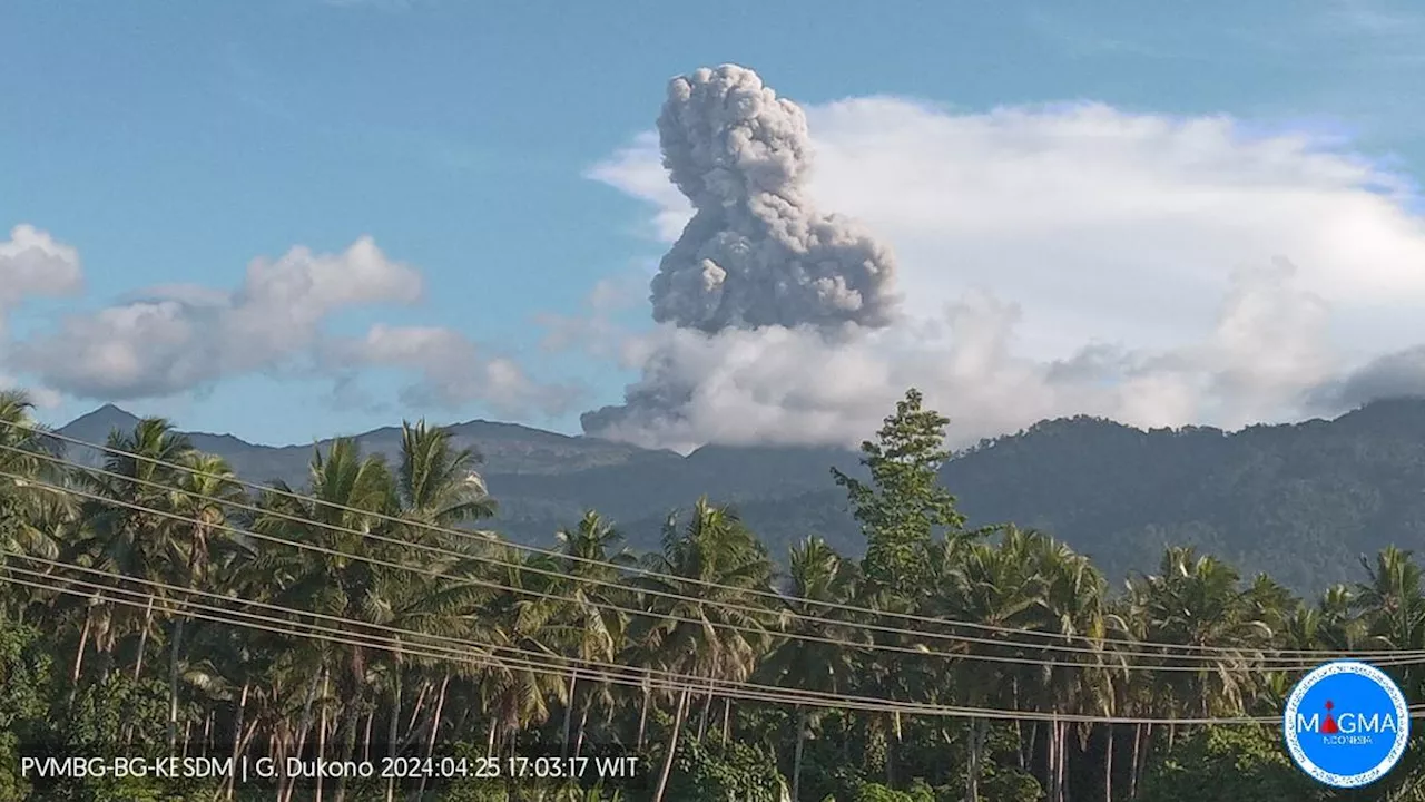 Gunung Dukono Erupsi Lagi, Semburkan Abu Vulkanik 1.500 Meter ke Arah Barat Laut