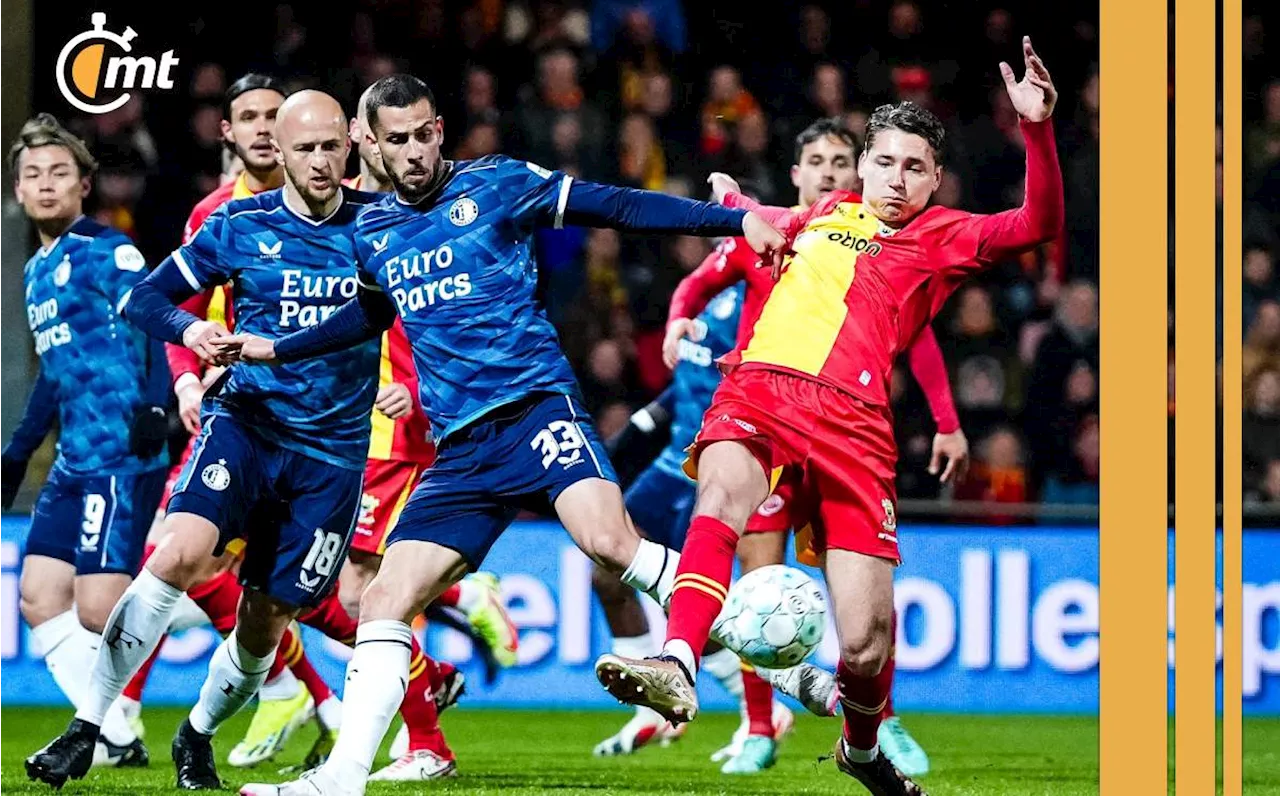 Sin Santiago Giménez, Feyenoord cumple de visita y pospone el título del PSV