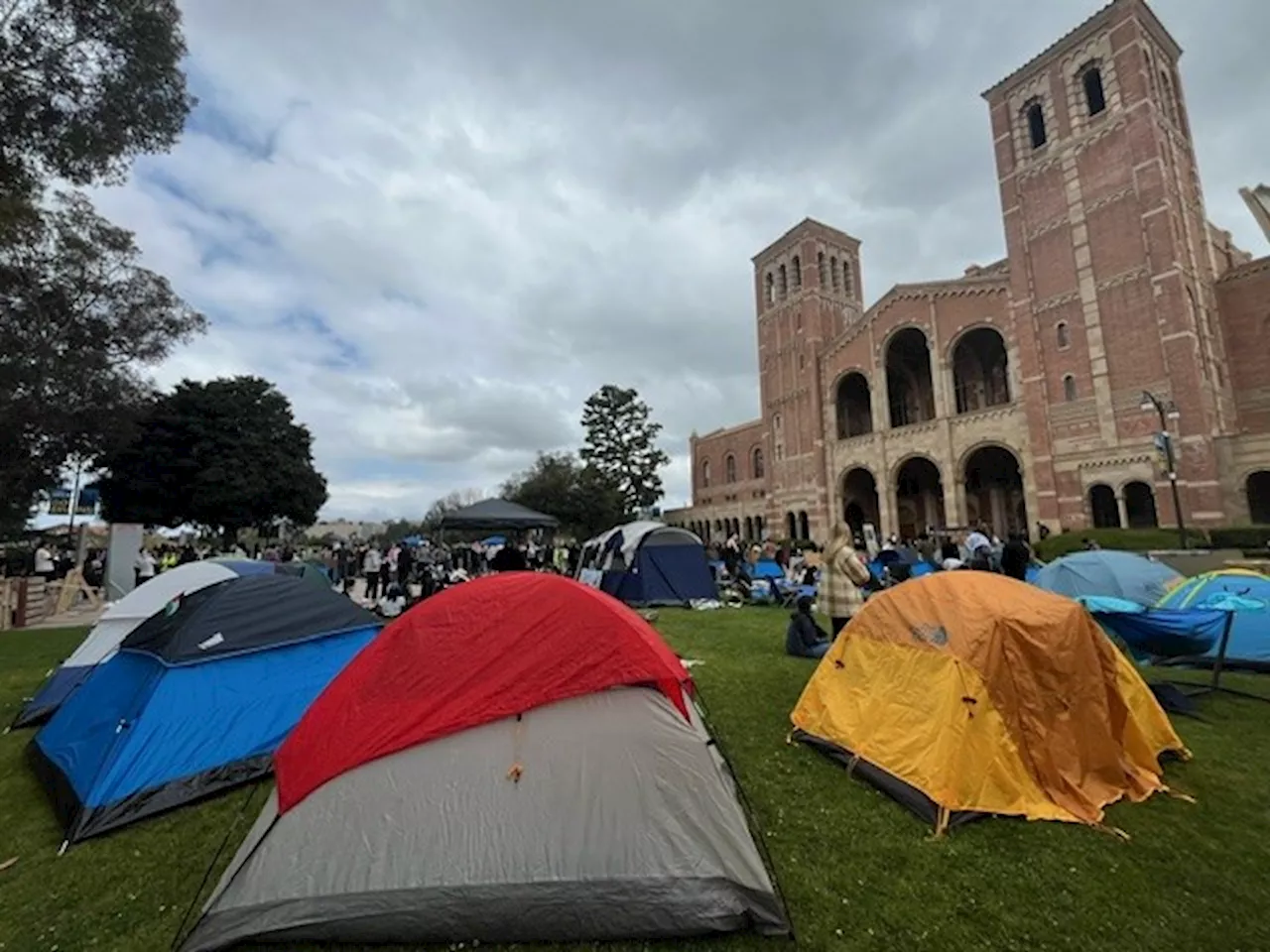 Pro-Palestine protesters set up encampment at UCLA