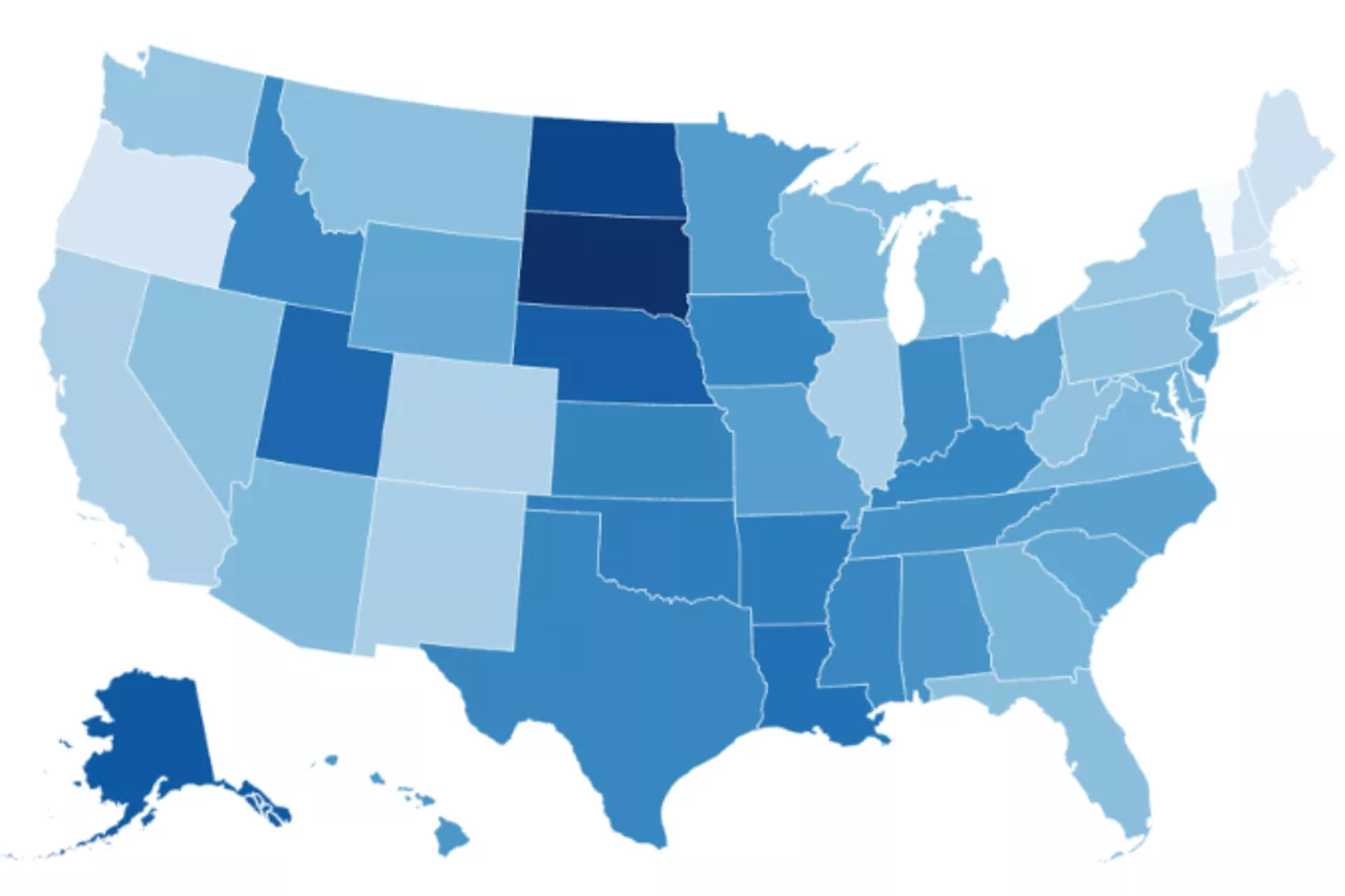 Map Shows States With Highest Fertility Rates