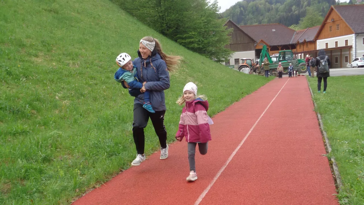 23 Kindergartenkinder in Frankenfels bei „Laufen gegen Krebs“