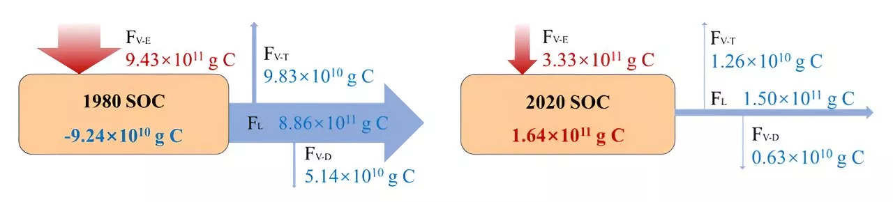 Scientists combine a spatially distributed sediment delivery model and biogeochemical model to estimate fluxes by water