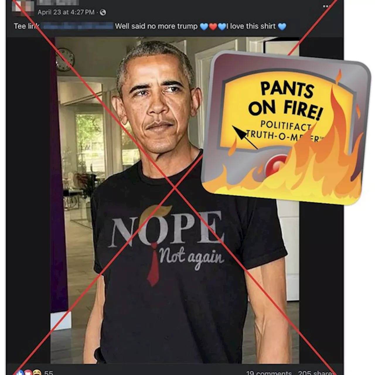 Photo doesn’t show Barack Obama wearing anti-Trump T-shirt