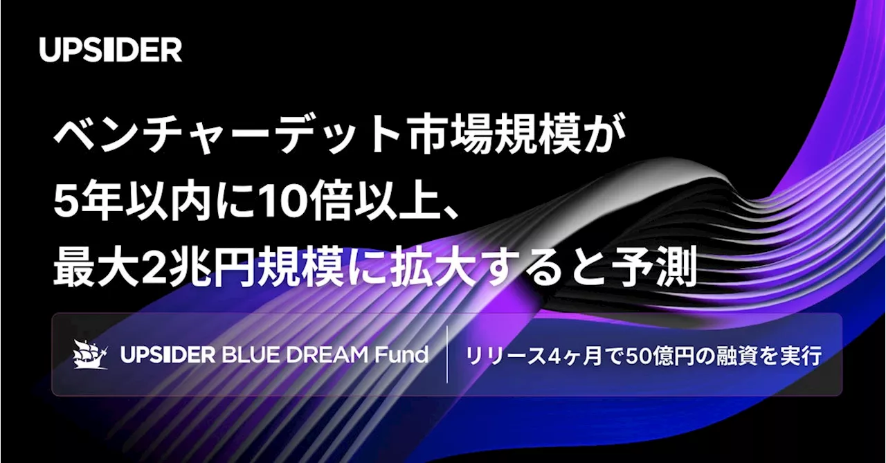 UPSIDER Capital、ベンチャーデット市場規模が5年以内に10倍以上、最大2兆円規模に拡大すると予測