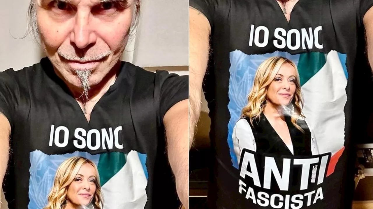 Piero Pelù, la t-shirt con Giorgia Meloni antifascista: bufera social