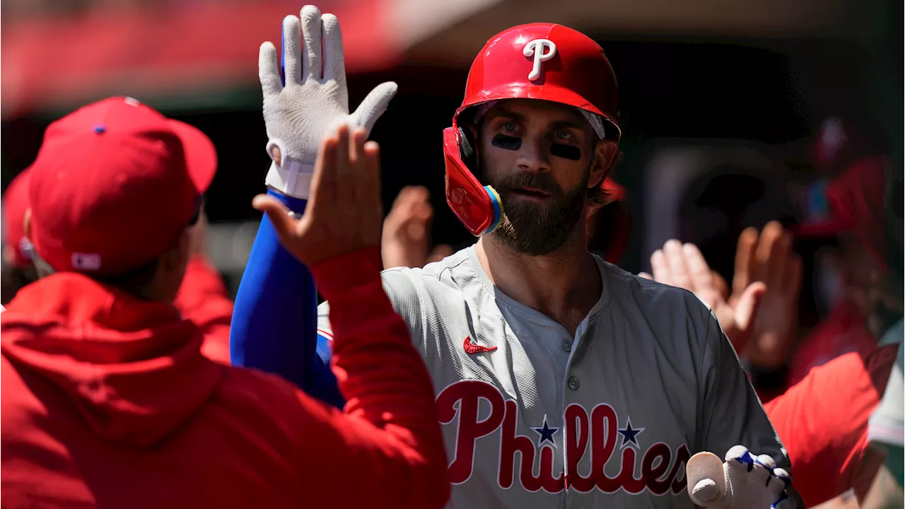 Harper homers in return from daughter's birth as Phillies beat Reds for 5th shutout