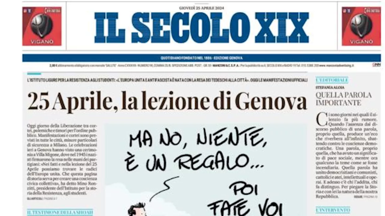 Su Gilardino Il Secolo XIX scrive in prima pagina: 'Il Genoa propone un rinnovo triennale'