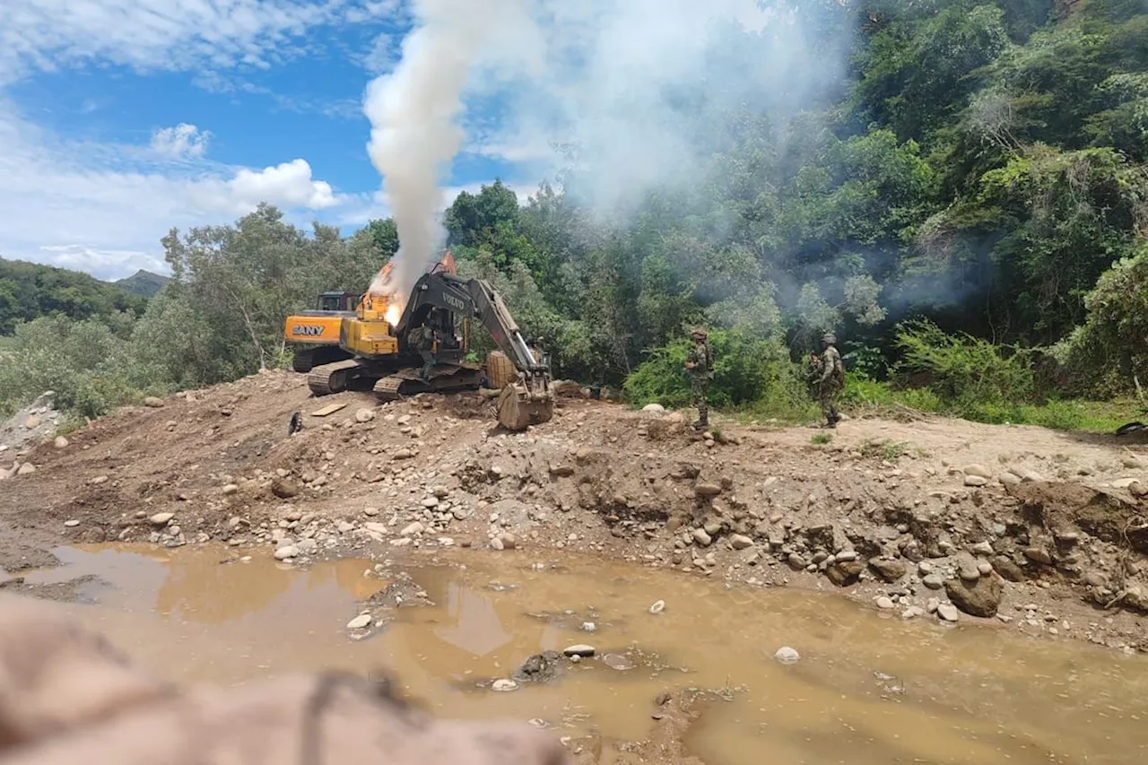 En el Cauca destruyen maquinaria utilizada para minería ilegal que pertenecería al ELN