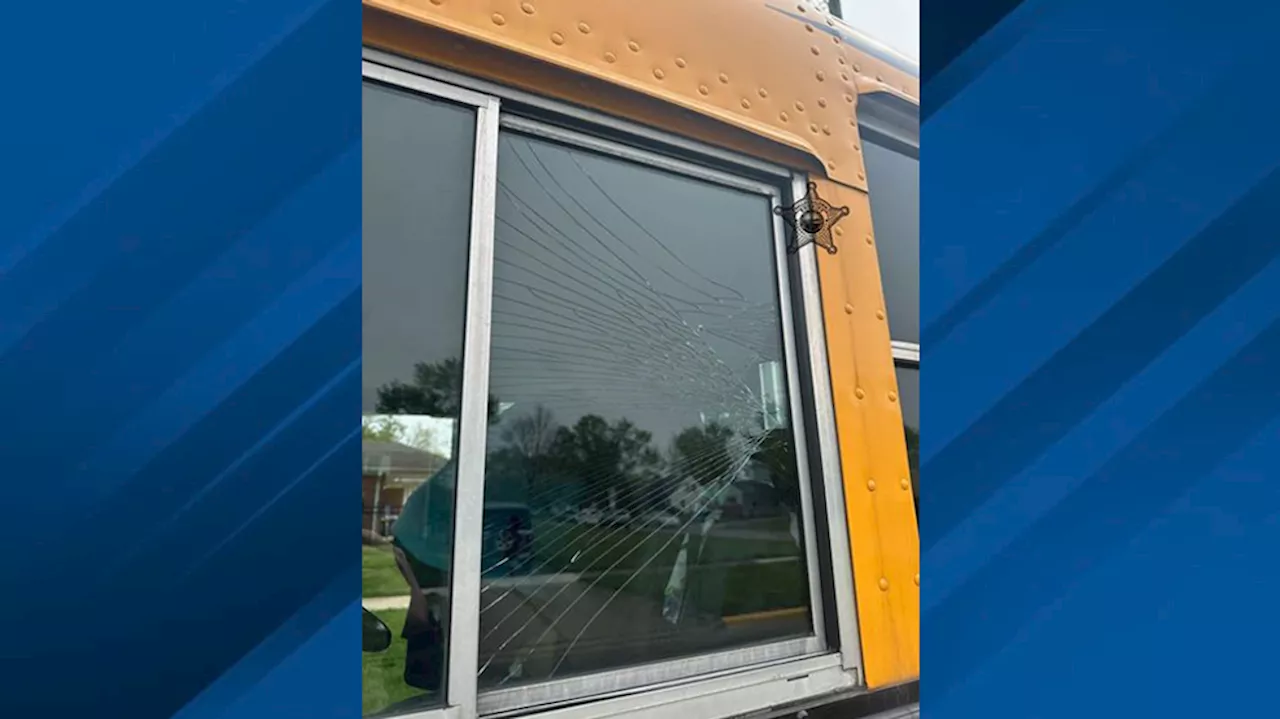 Man accused of punching window of school bus full of kids after bus driver honks at him