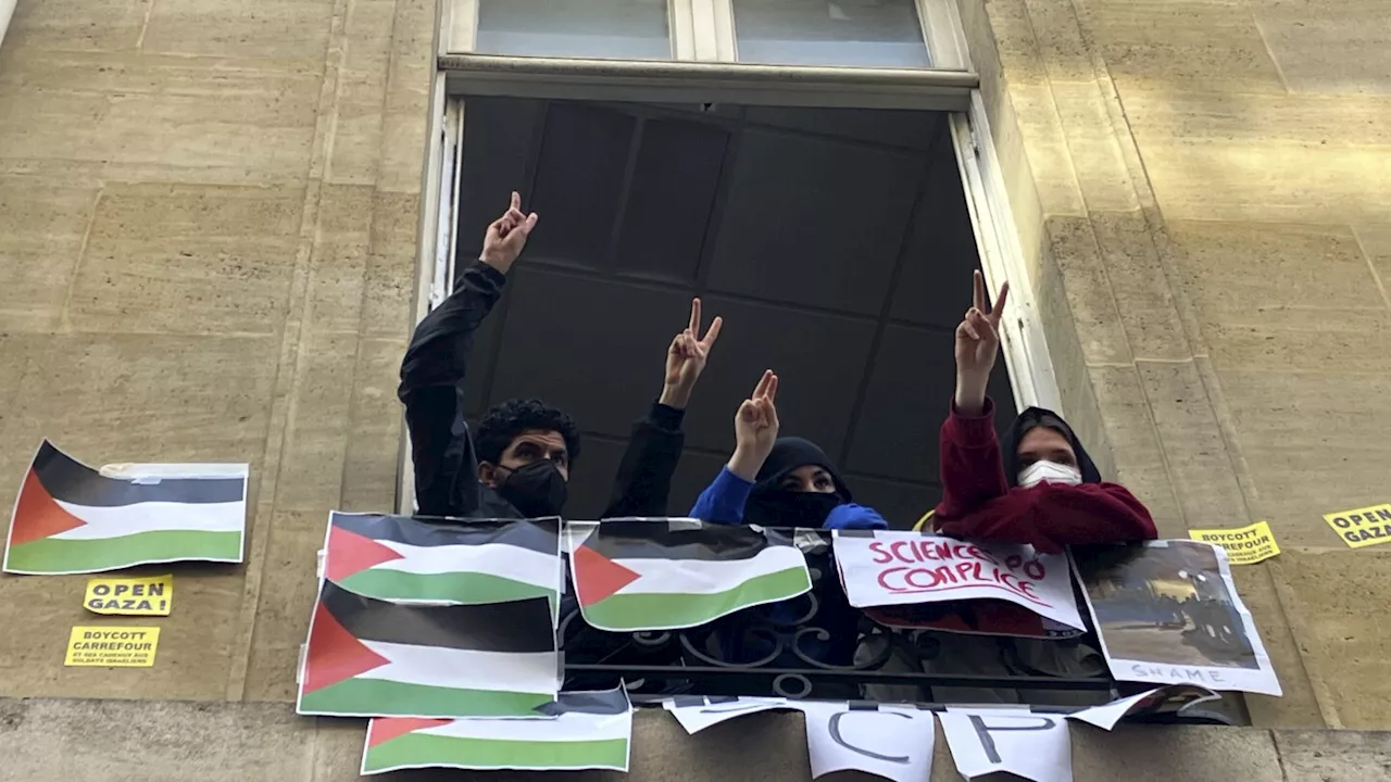 Students resume pro-Palestinian protests at a prestigious Paris university after police intervention