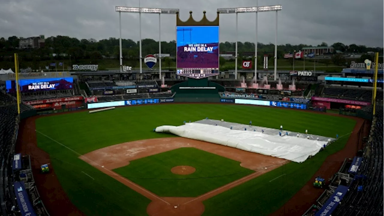 KC beats Blue Jays 2-1 in game called after 5 innings, long rain delay