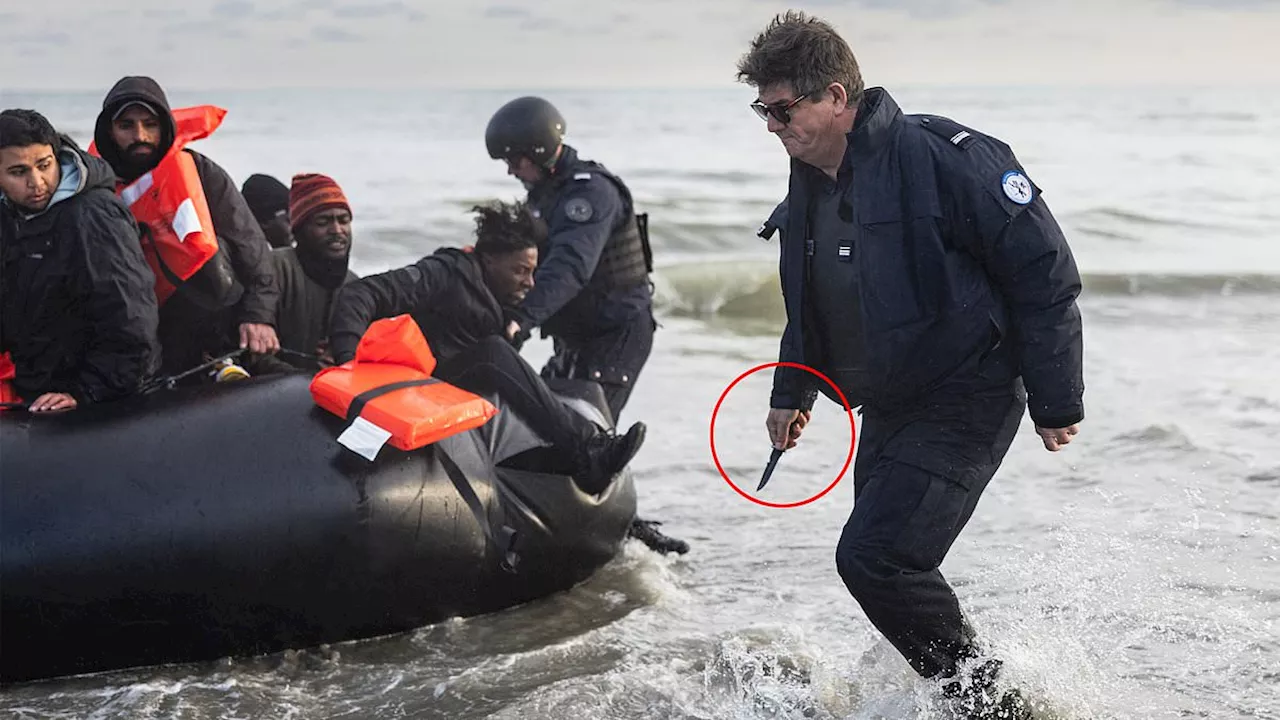 Sacré blown! French police use knives to sink asylum seekers' boat in Dunkirk