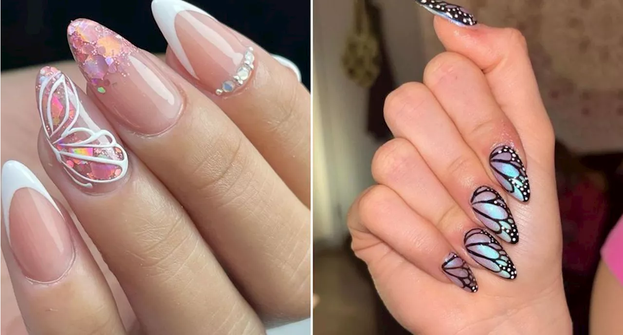 5 diseños hermosos de uñas mariposa, súmate a la tendencia