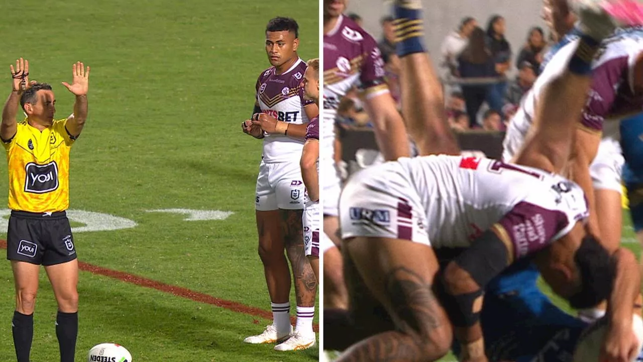 Manly enforcer sin-binned for ‘dangerous’ lifting tackle on Eels rival