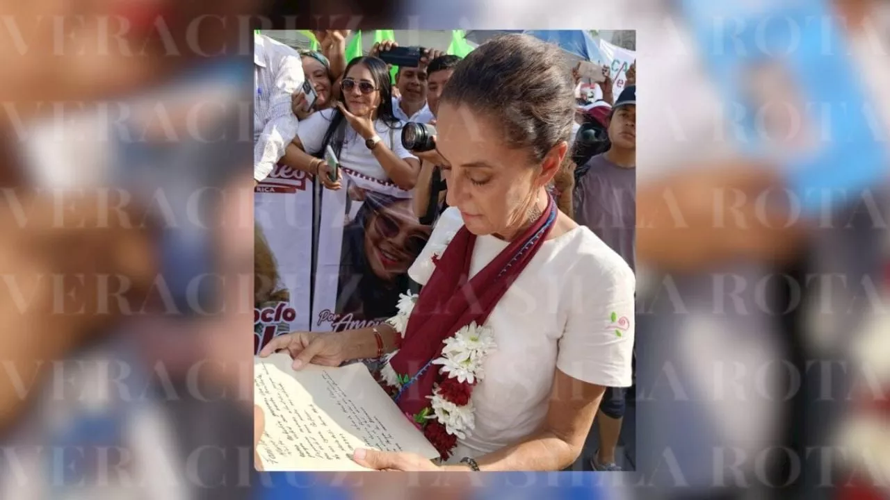 Colectivos de búsqueda piden audiencia a Claudia Sheinbaum durante mitin en Papantla, Veracruz