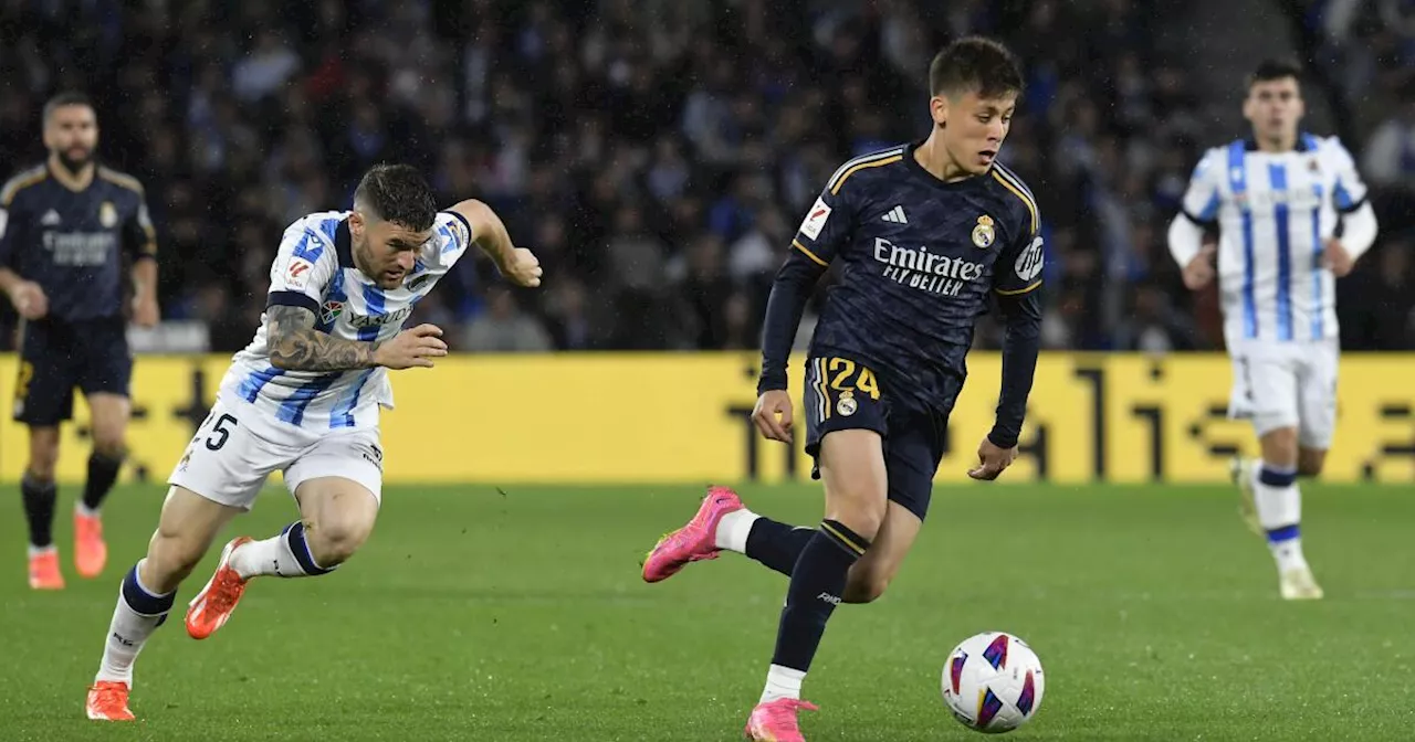 Con gol de Güler, Real Madrid vence a Real Sociedad y acaricia el título