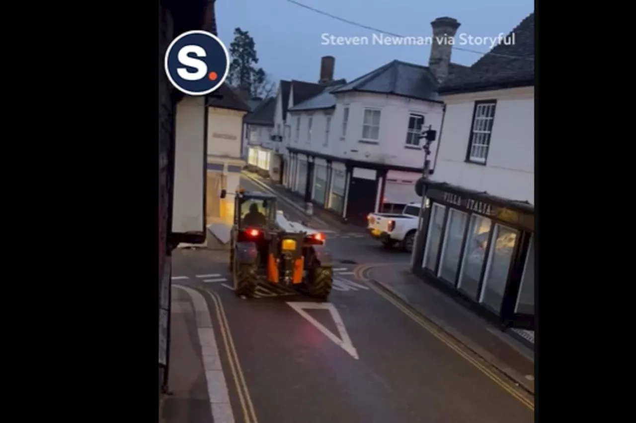 Watch dramatic moment thieves rip cash machine from wall of Nationwide Building Society using stolen forklift