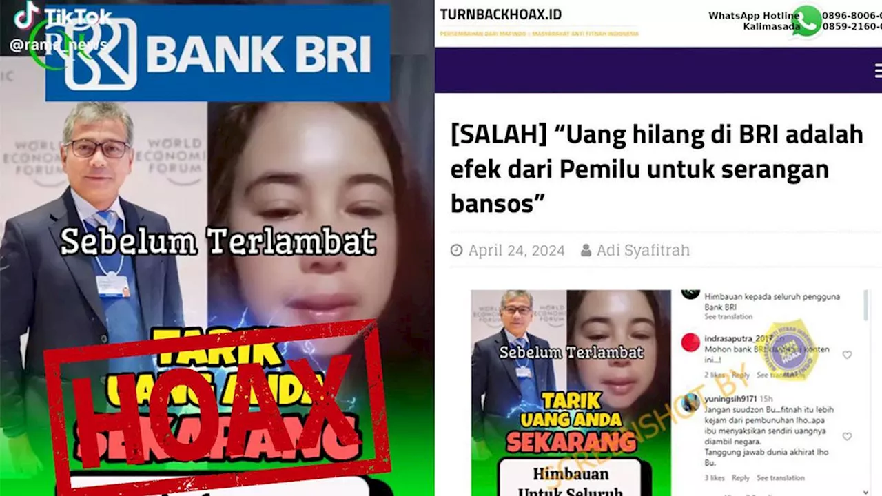 Video Uang Hilang untuk Serangan Bansos Hoaks, BRI Laporkan Pihak Terkait ke Kepolisian