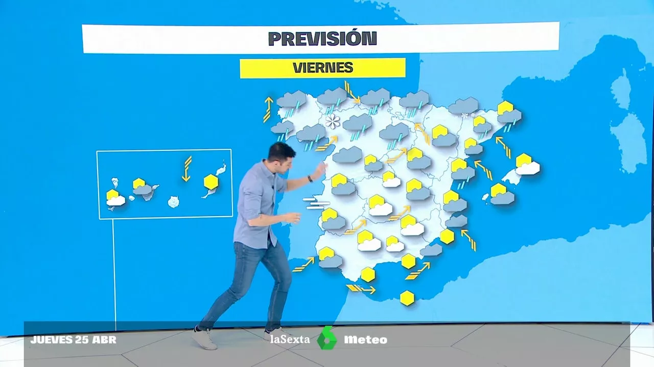 Una borrasca trae precipitaciones y frío para este fin de semana en España