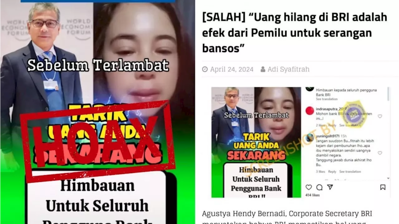 Viral Video Uang Hilang untuk Serangan Bansos, BRI Pastikan Hoaks dan Laporkan Pihak Terkait pada Kepolisian