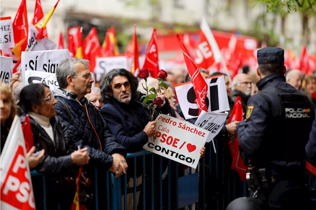 I socialisti spagnoli in piazza, 'Sanchez resta'