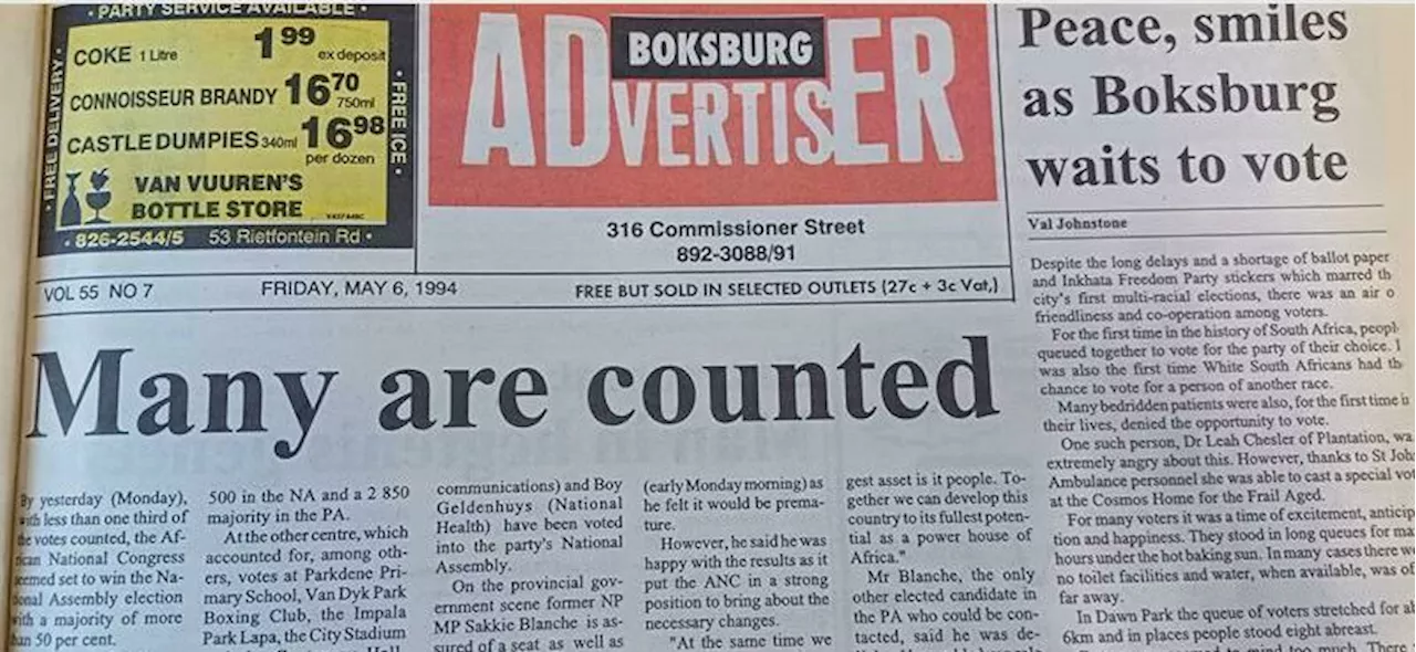 #elections2024: Look what made news in Boksburg during the 1994 elections