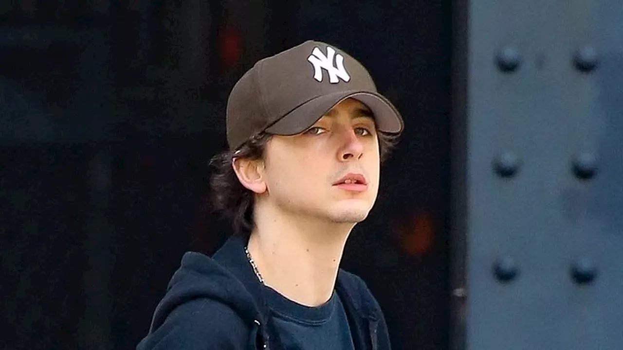 Timothee Chalamet grabs coffee on a break from filming Bob Dylan biopic A Complete Unknown... after...