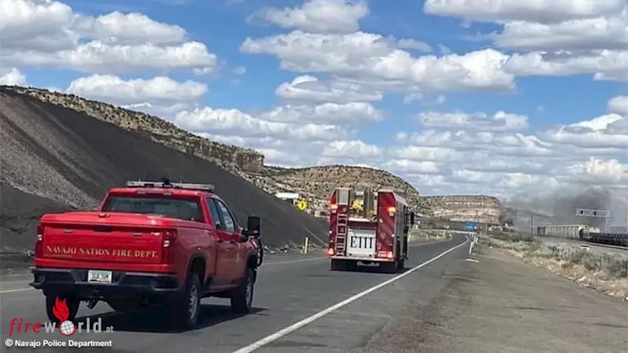 USA: Großfeuer nach Treibstoff-Güterzug-Entgleisung bei Lupton in Arizona