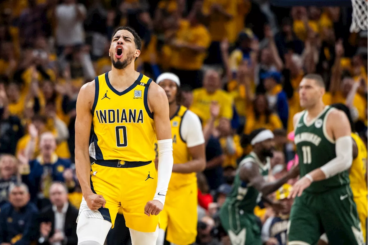 Haliburton breaks tie with 3-point play, Pacers beats Bucks 121-118 in OT to take 2-1 series lead