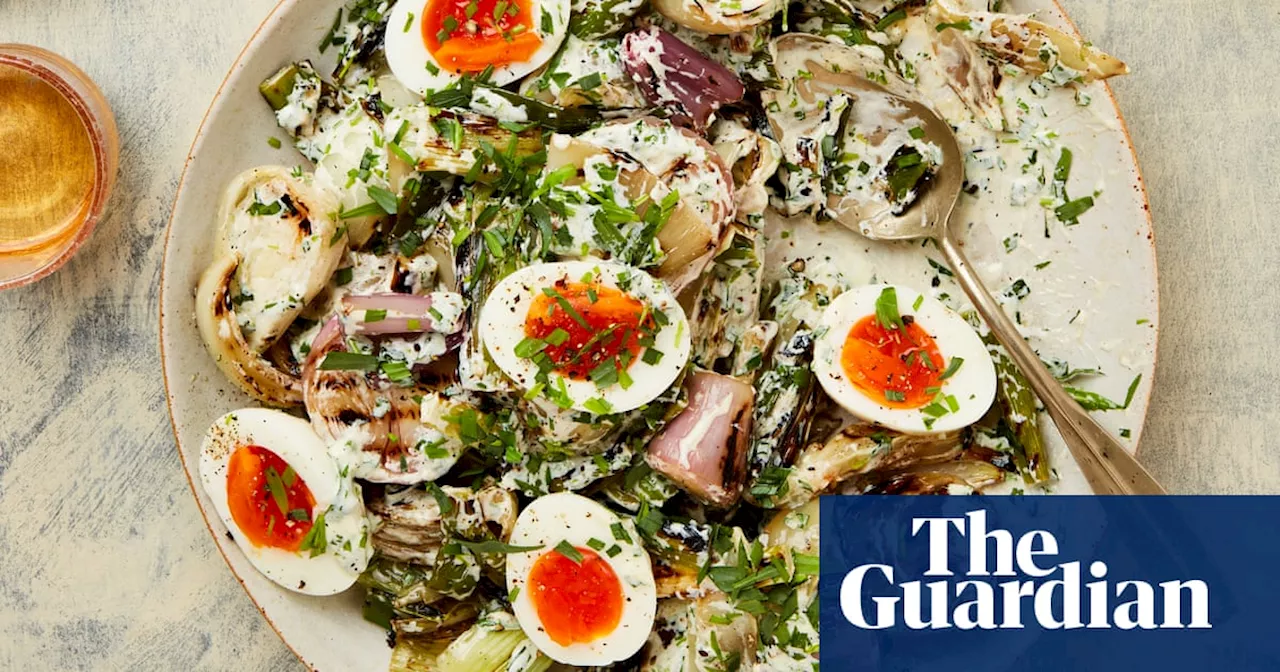 Grilled onions with eggs, and chive bread pudding: Yotam Ottolenghi’s recipes for alliums