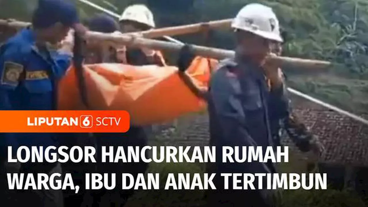 VIDEO: Longsor Hancurkan Rumah Warga di Garut, Ibu dan Dua Anak Tertimbun