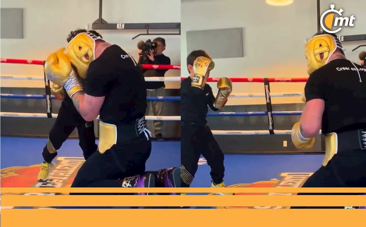 ¡Forja a su campeón! Canelo Álvarez 'hizo sparring' junto a su hijo