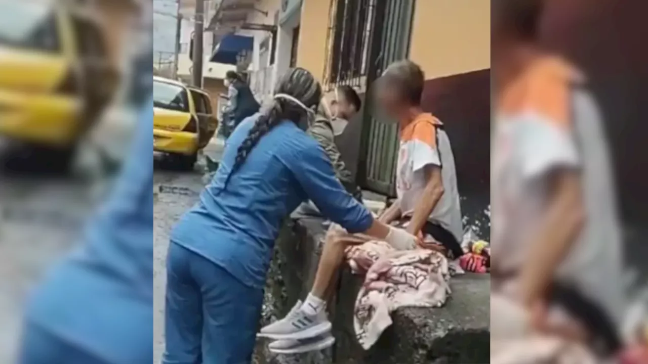 Desamparo bajo la lluvia: rescataron a un adulto mayor en condición de calle en Girardota