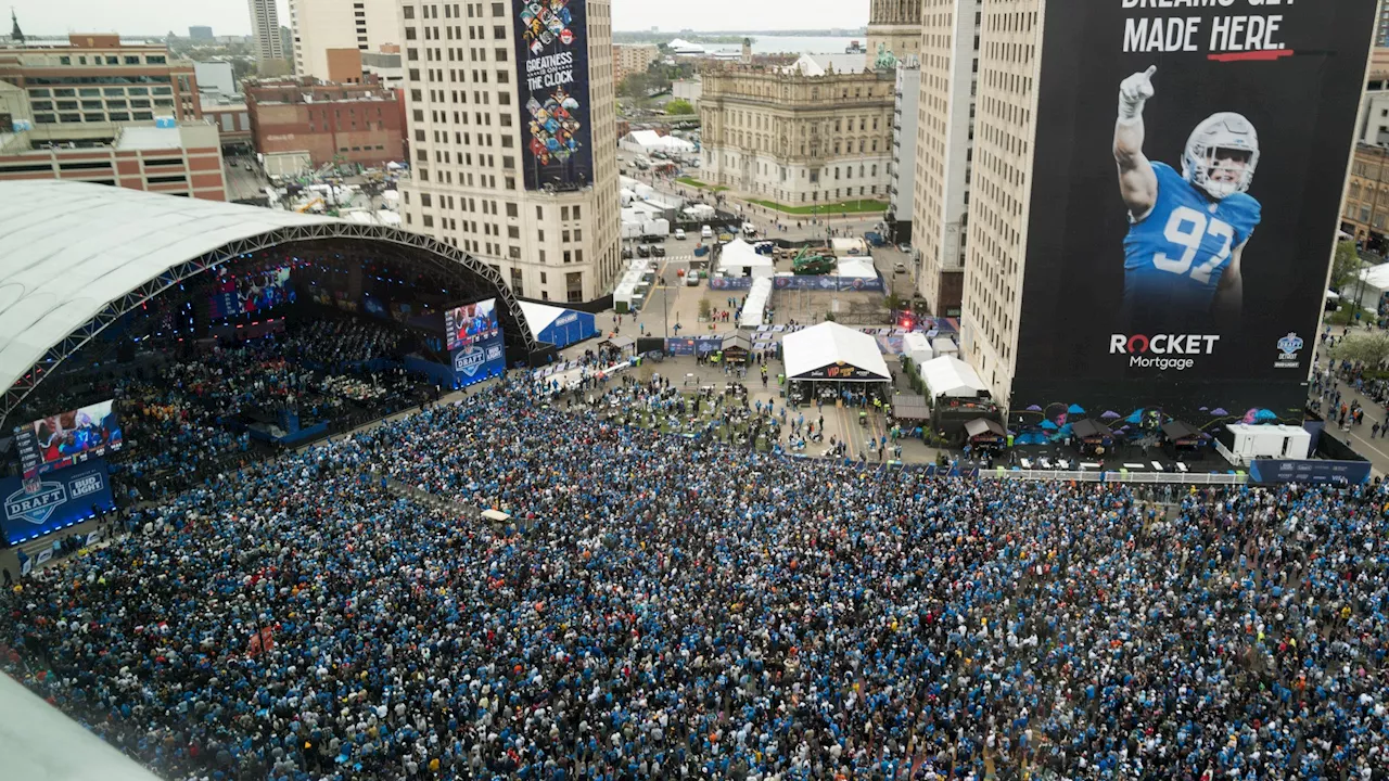 Massive outdoor crowd forces NFL to cap general admission as draft fans take over Detroit and set new...