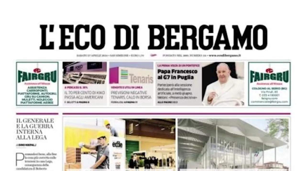 L'Eco di Bergamo in prima pagina: 'Volata Champions, il calendario dell'Atalanta sorride'