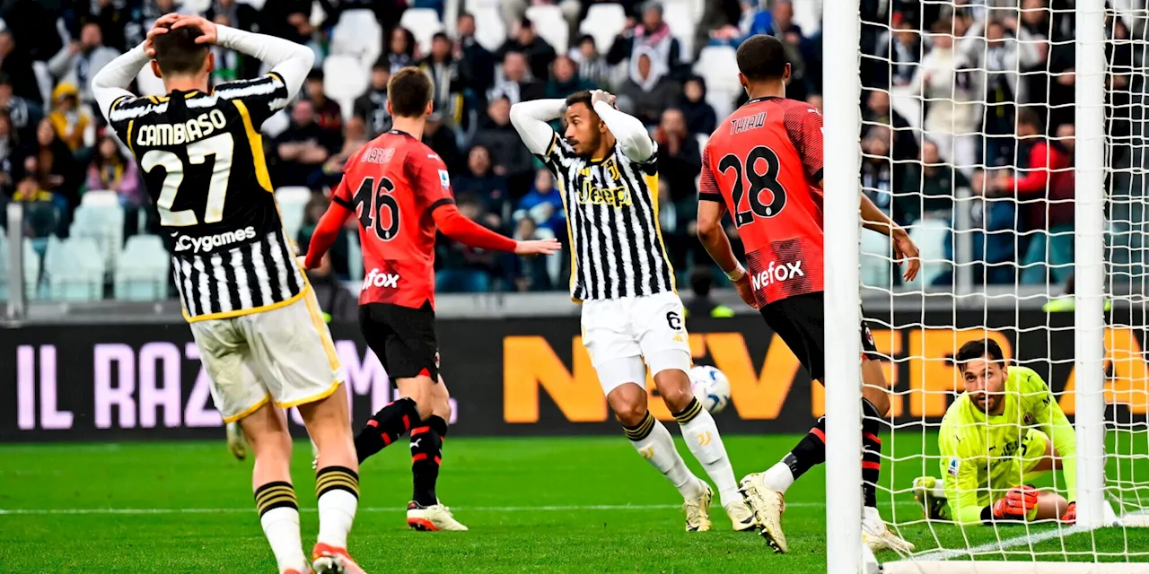 La Juve non batte un Milan indifeso e ora scivola quarta se vince il Bologna