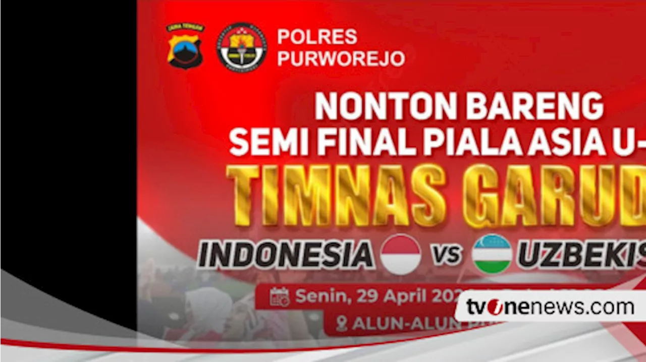 Lokasi Nobar Semifinal Piala Asia U-23 Indonesia VS Uzbekistan di Purworejo