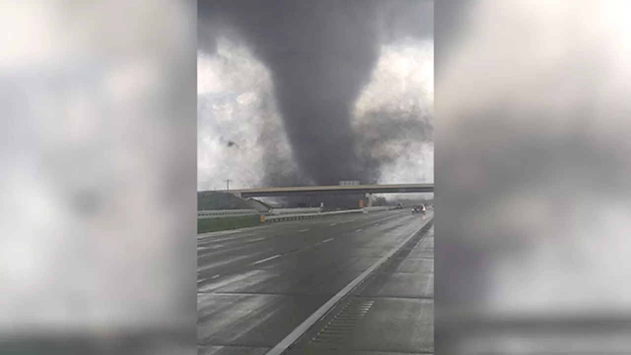 Video: Large tornado caught on camera crossing interstate in Nebraska