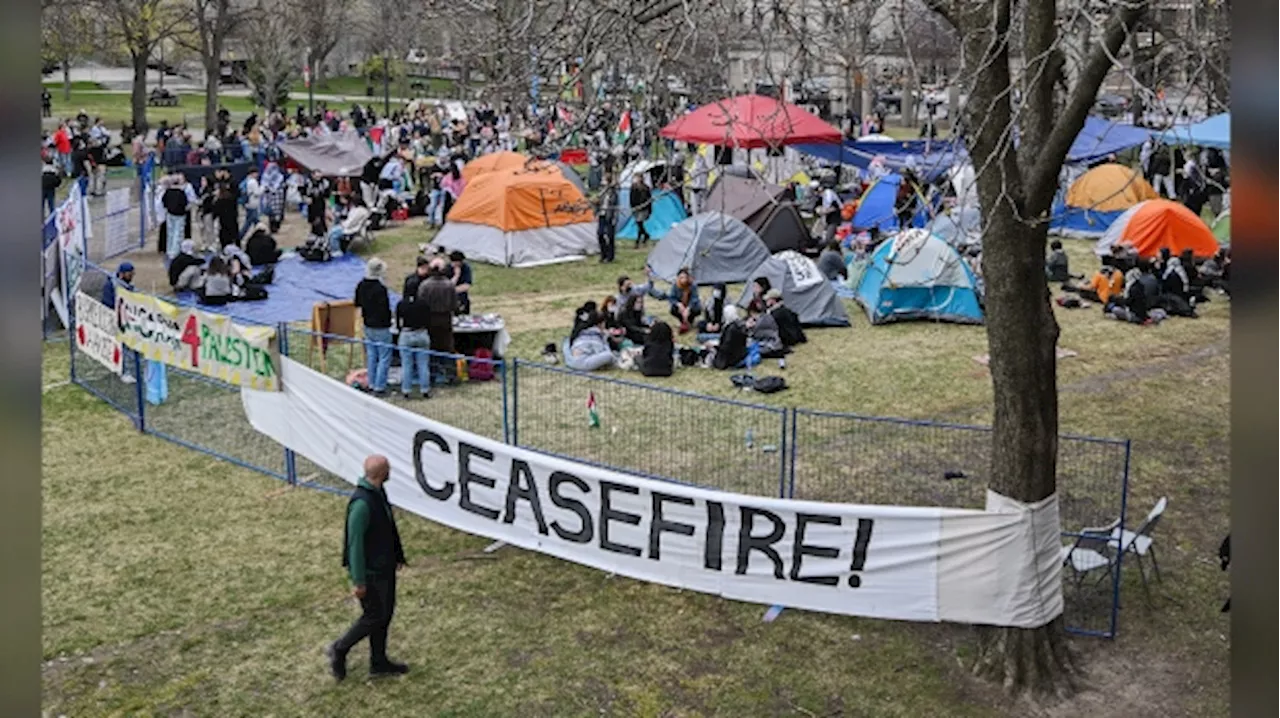 Pro-Palestinian encampment grows at Montreal's McGill university