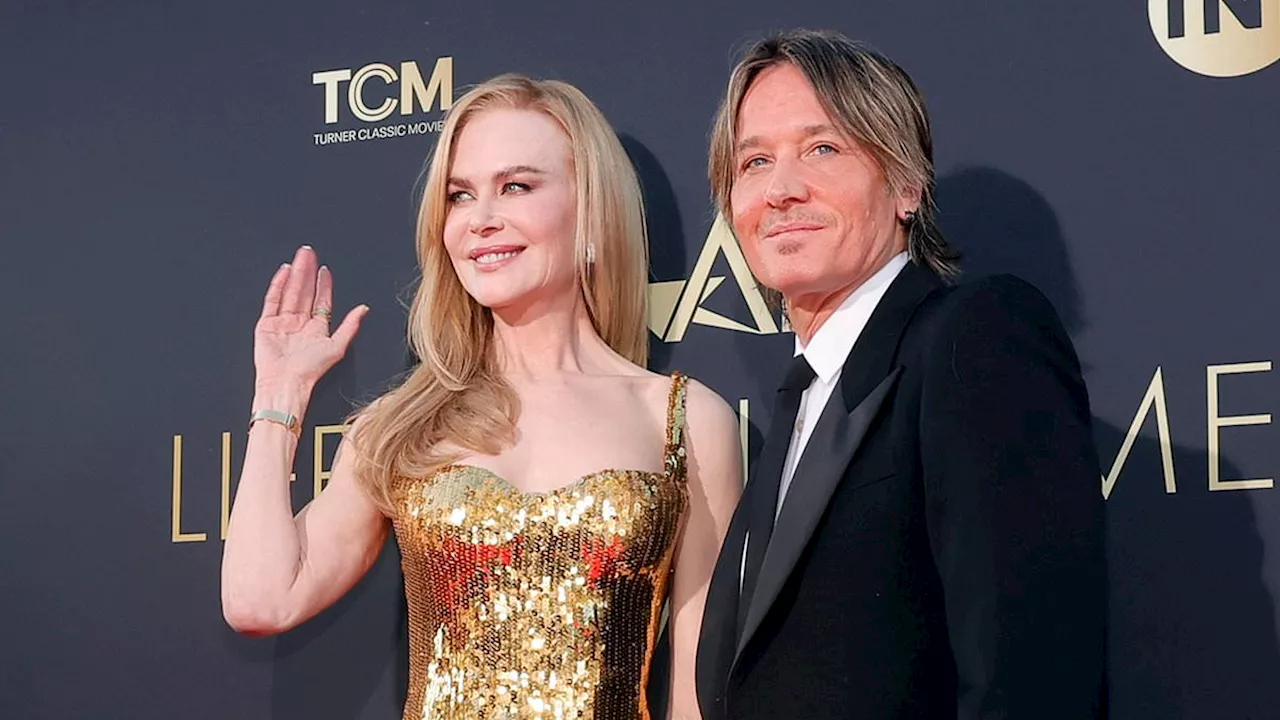 Nicole Kidman sparkles in gold Balenciaga with husband Keith Urban as she's honored at AFI Life...