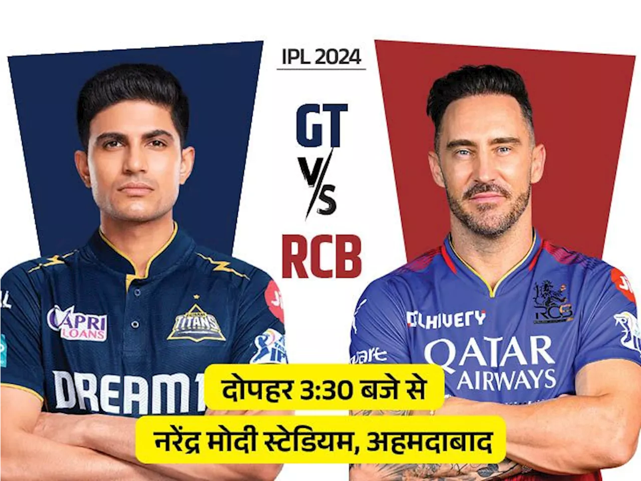 IPL 2024 में आज पहला मैच गुजरात vs बेंगलुरु: दोनों टीमें सीजन में पहली बार भिड़ेंगी, जानिए पॉसिबल प्लेइंग-11