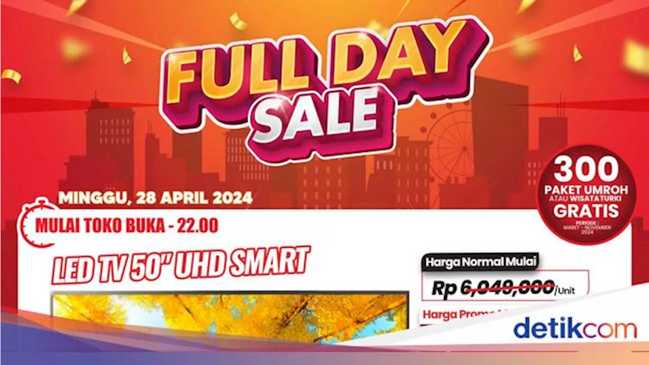 Diskon Gede-gedean! Beli TV LED di Transmart Full Day Sale Hemat Rp 4 Jutaan