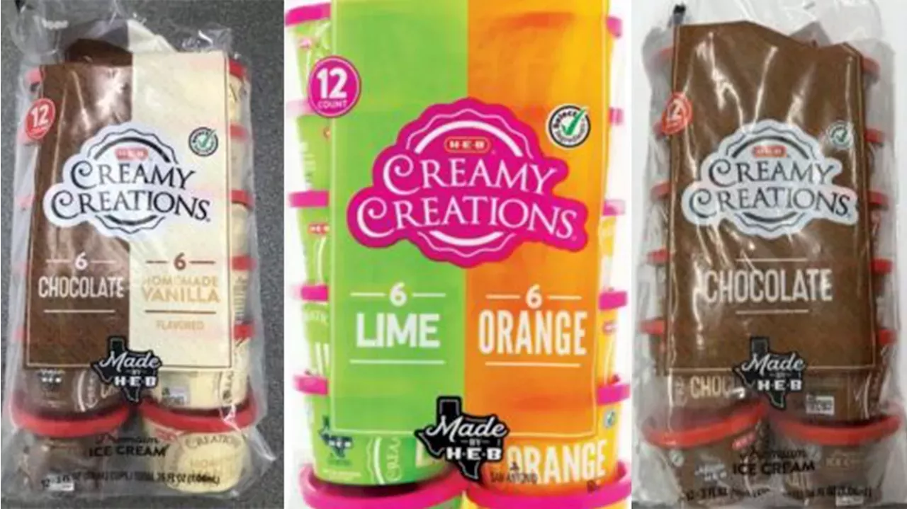 H-E-B Recalls Select Flavors Of 'Creamy Creations' 3-ounce Ice Cream ...